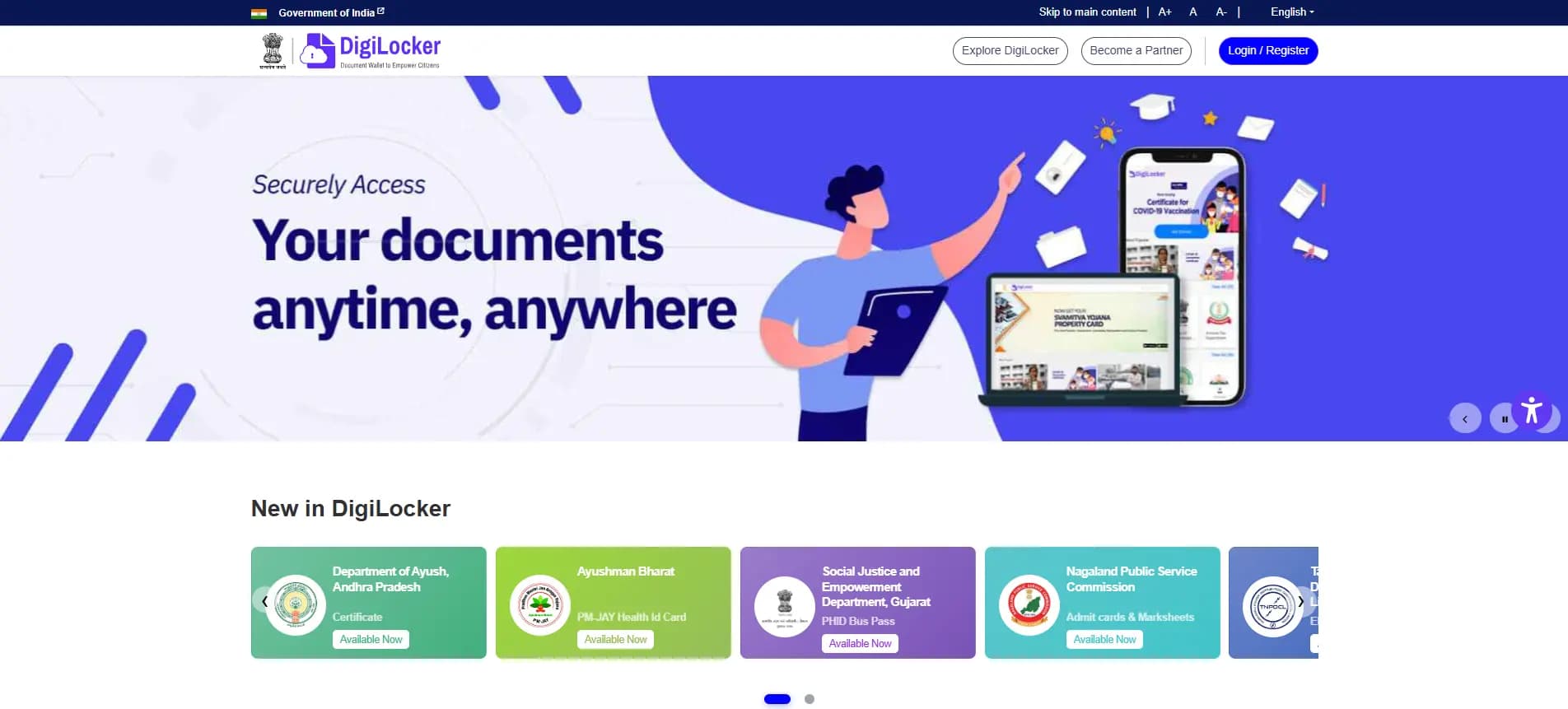DigiLocker sign in portal
